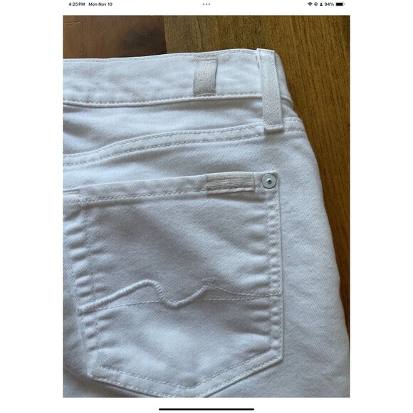 7 For All Mankind Women's Size 29 Jeans White Denim Cotton Stretch Roxanne Fit - Picture 5 of 8